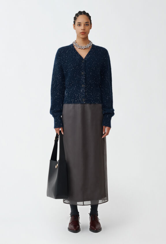 Fabiana Filippi Cardigan en mohair, bleu nuit BLEU MAD214F096D7230000