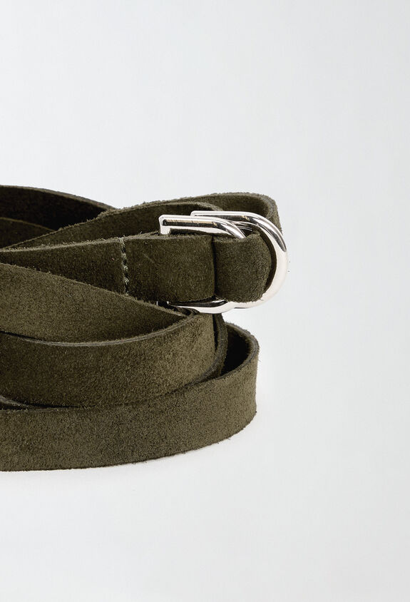 Fabiana Filippi SUEDE DOUBLE TOUR BELT WITH RING BUCKLE GREEN AAD214A750I4090000