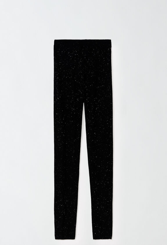 Fabiana Filippi Leggings with sequins, black BLACK PAD214F295D7220000