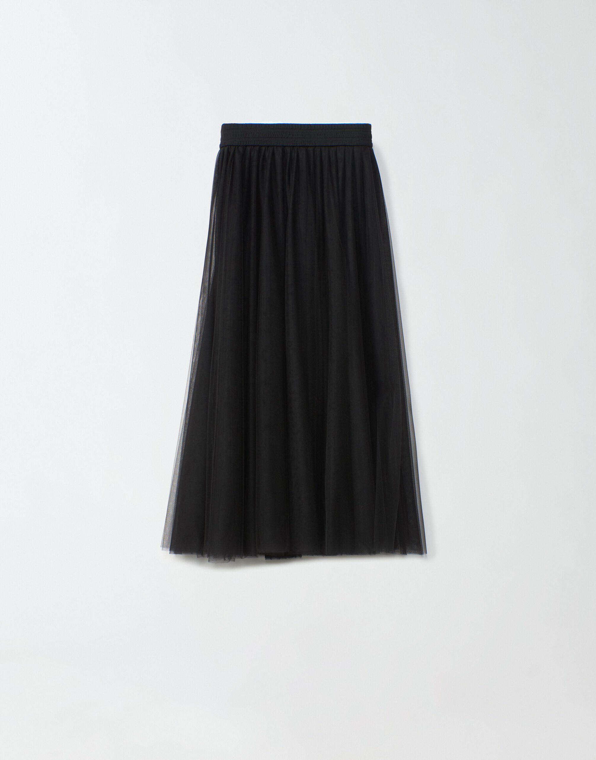 ${brand} Falda midi de tul, negro ${colorDescription} ${masterID}