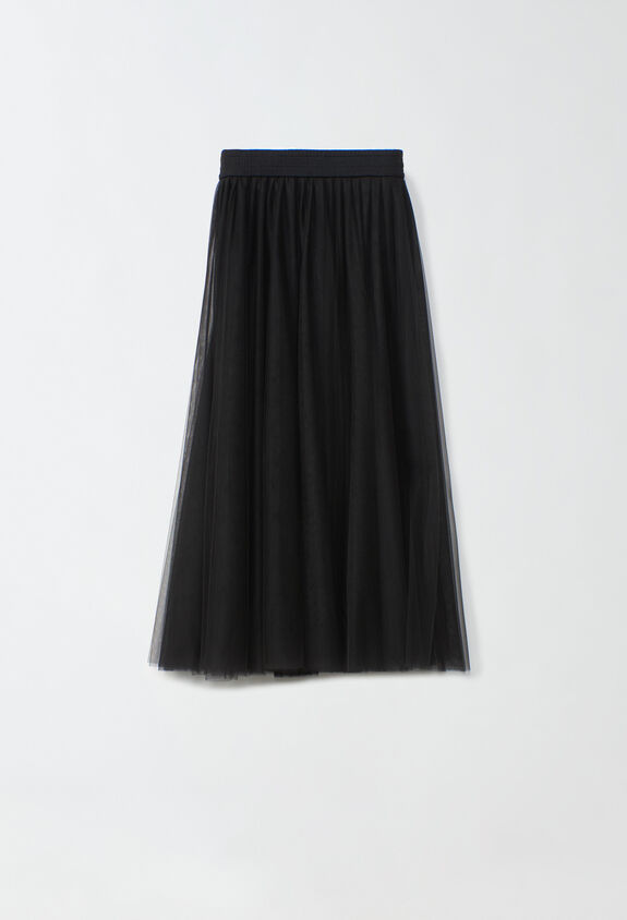 Fabiana Filippi Tulle midi skirt, black BLACK GND264F278I9320000