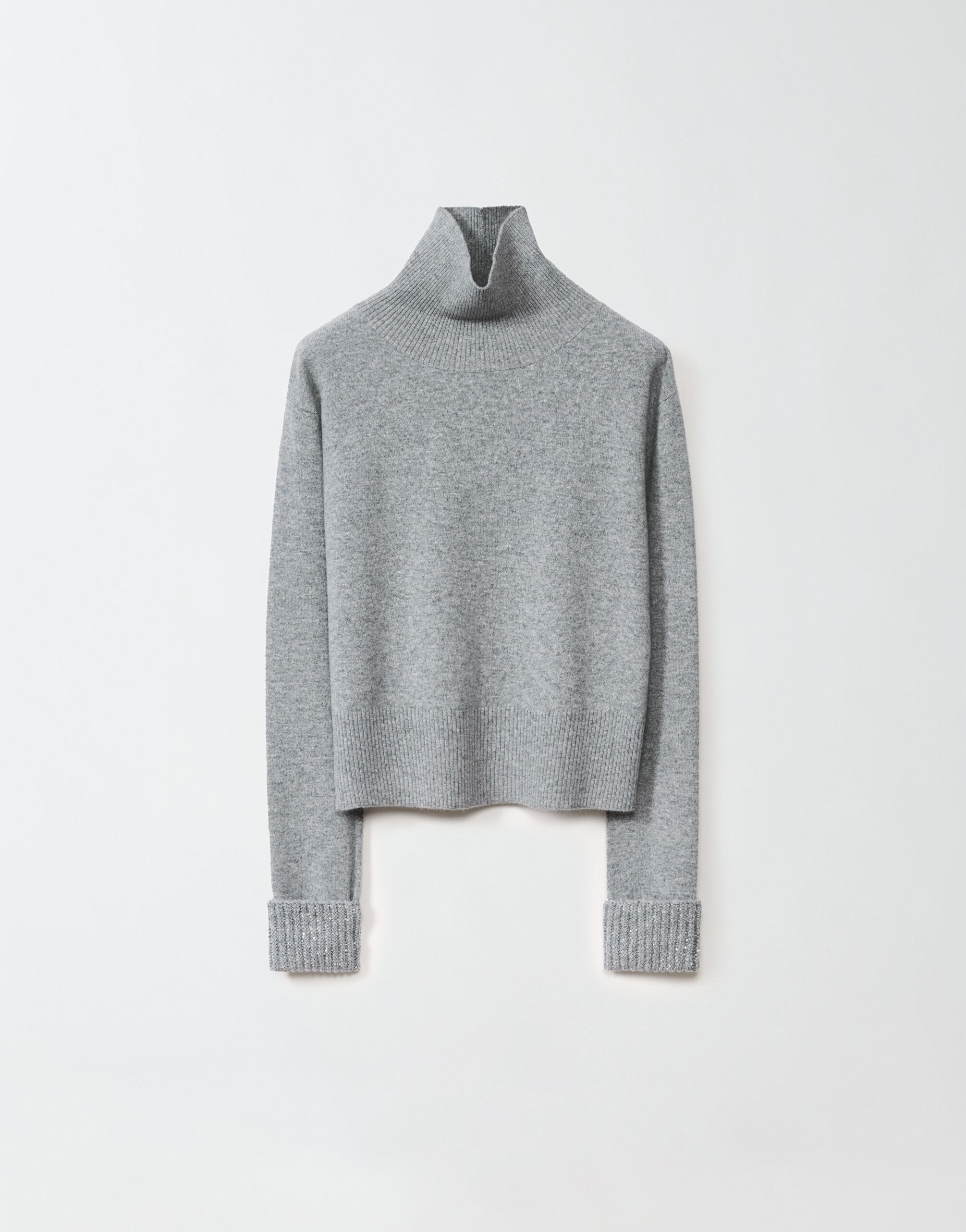 ${brand} Pullover aus Platinum mit Pailletten, steinfarben ${colorDescription} ${masterID}