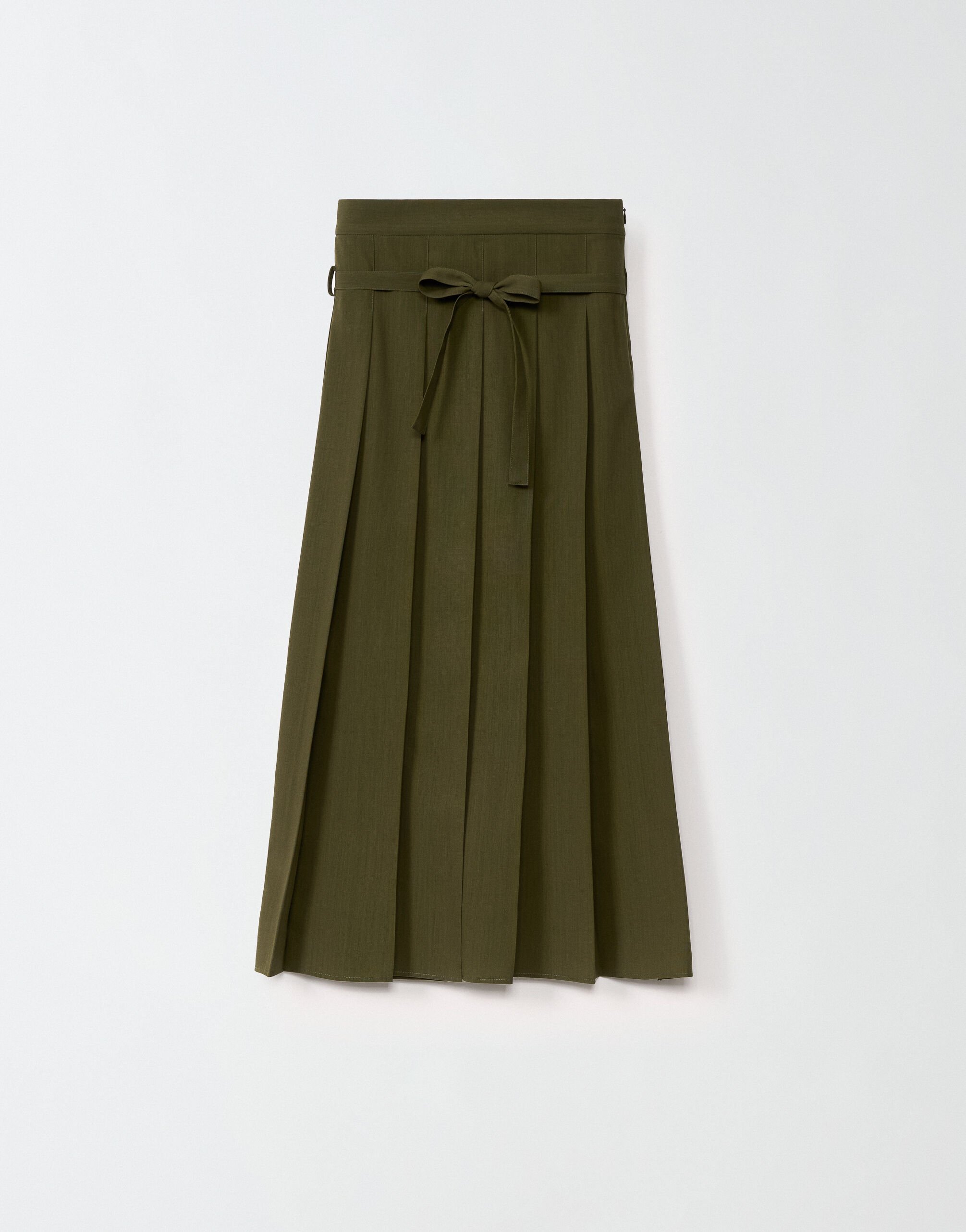 ${brand} Japanese wool skirt, loden ${colorDescription} ${masterID}