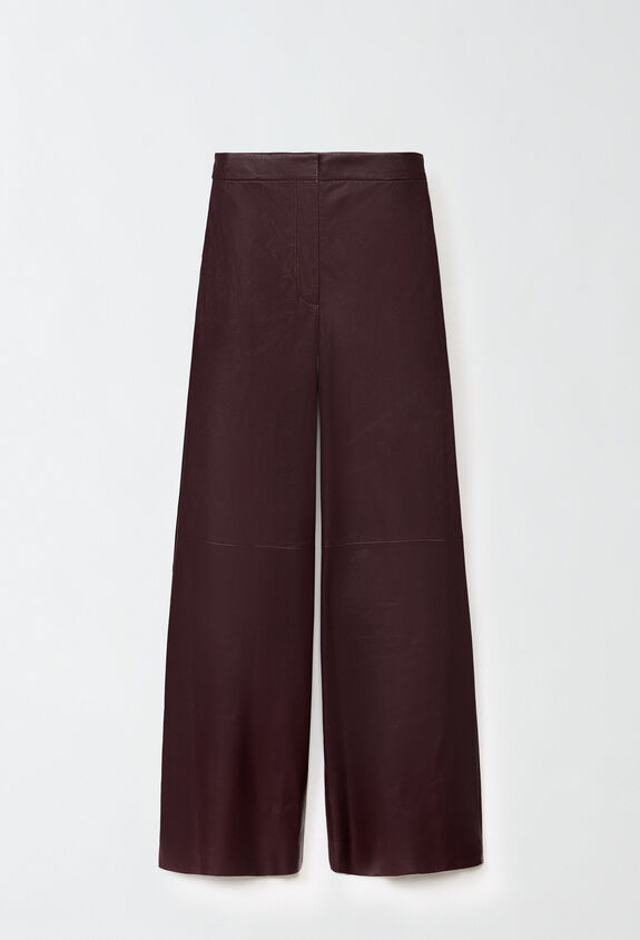 Fabiana Filippi Pantalon en cuir nappa, bordeaux ROUGE PLD214F244I9670000