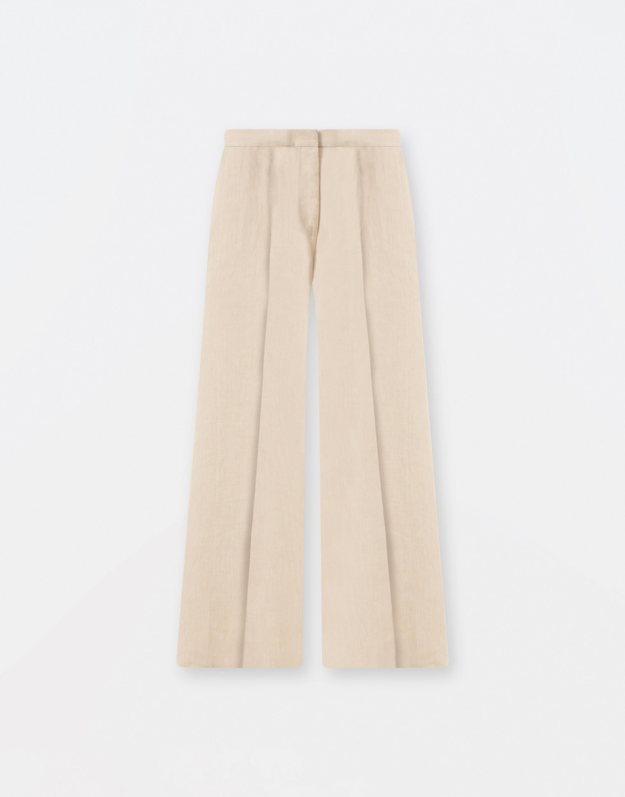 ${brand} Wide viscose and linen canvas trousers, light wheat ${colorDescription} ${masterID}