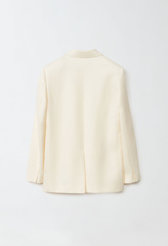 Fabiana Filippi Veste croisée en sergé de laine, raphia BLANC GCD224F412SK070000