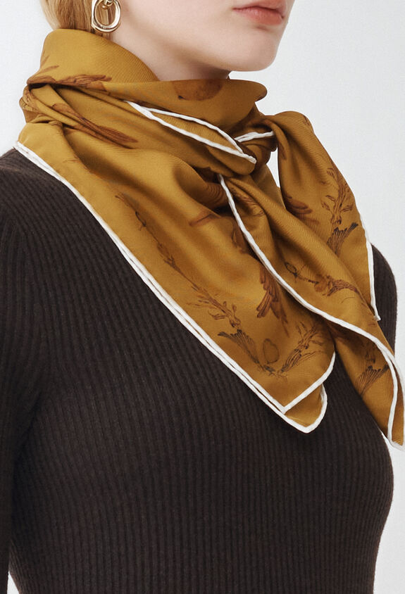 Fabiana Filippi Foulard en sergé de soie imprimé JAUNE SAD224A933L1280000