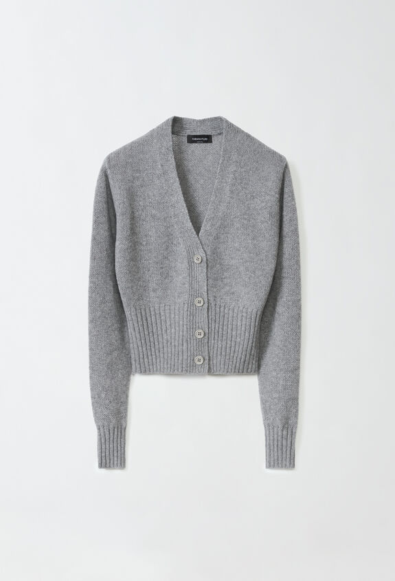 Fabiana Filippi Cardigan corto in cashmere garza, roccia melange ROCCIA MELANGE MAD264F038N9000000