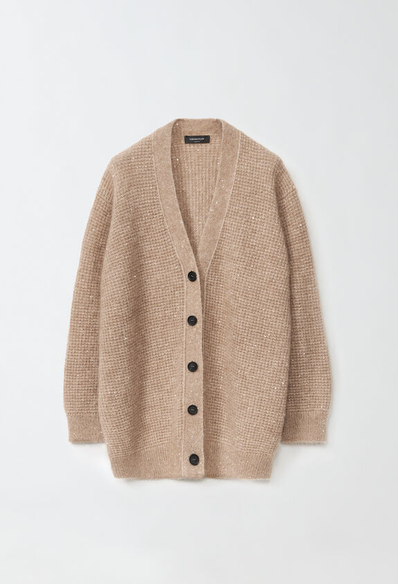 Fabiana Filippi Cardigan in mohair, cammello MARRONE MAD214F034D7230000