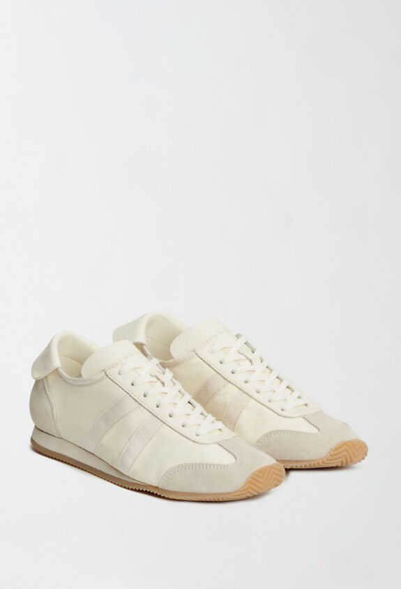 Fabiana Filippi Nappa leather and suede sneakers, butter WHITE ASD214A886I9830000