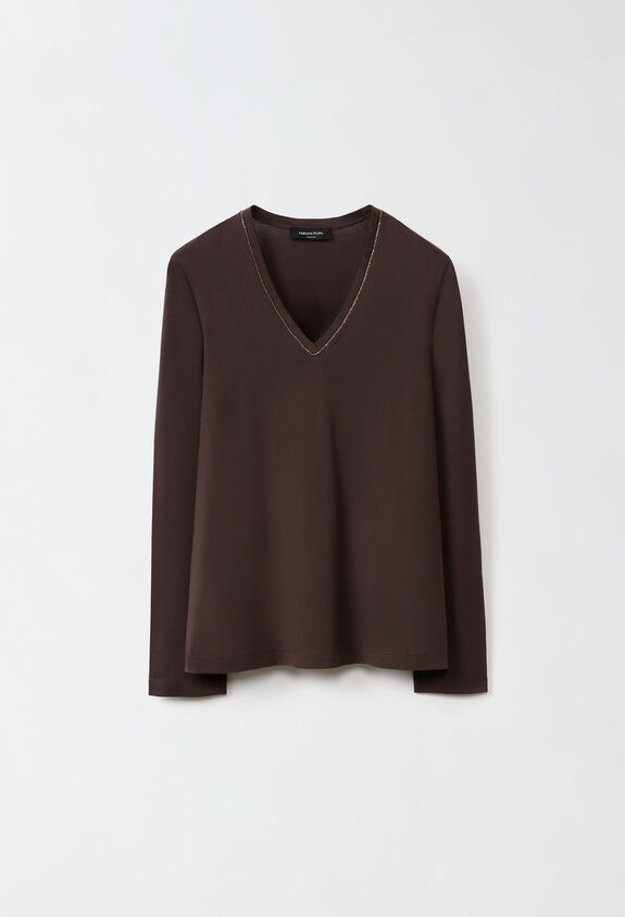 Fabiana Filippi T-shirt en jersey, ébène MARRON JED224F606SK000000