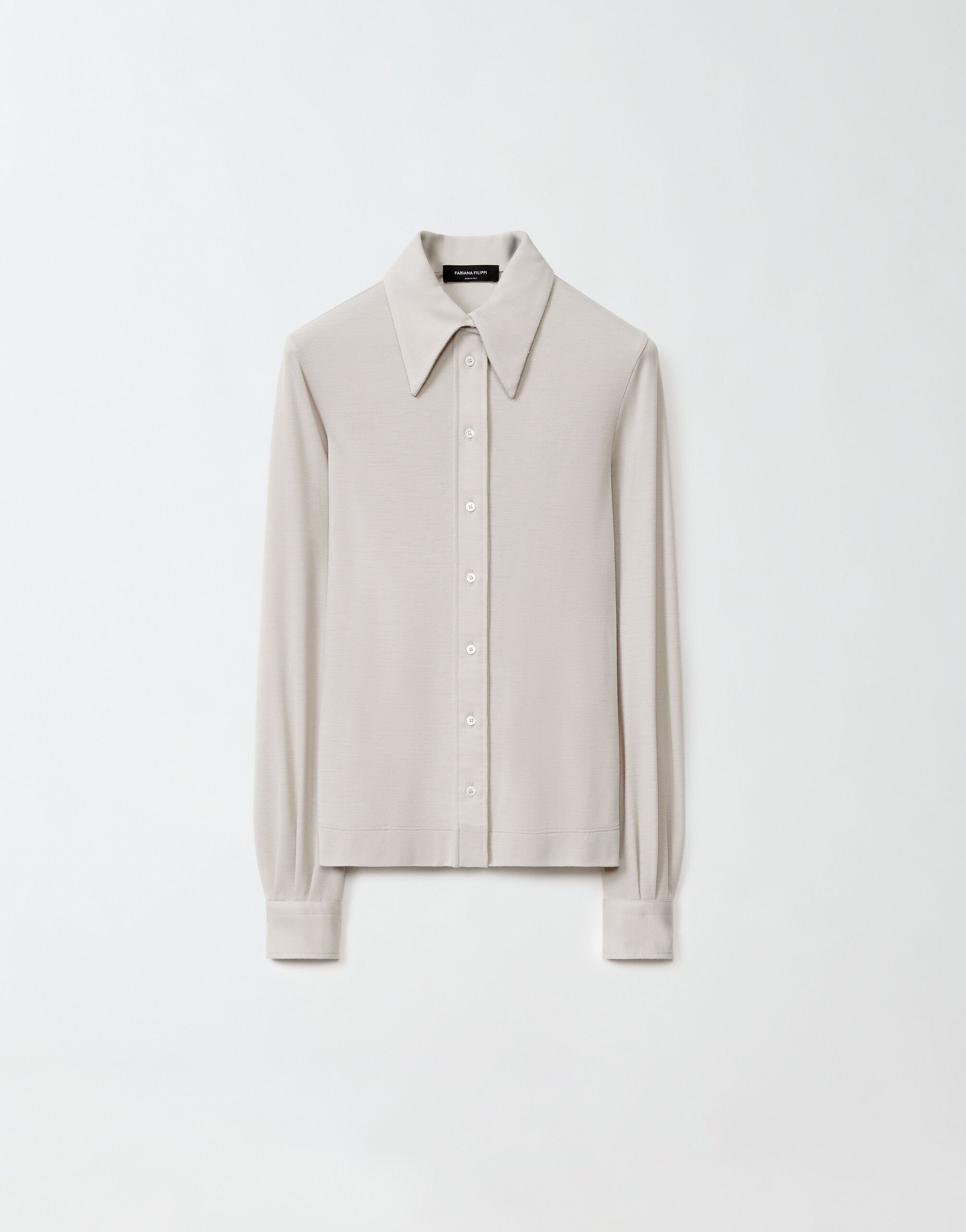 ${brand} Wool jersey shirt, fog ${colorDescription} ${masterID}