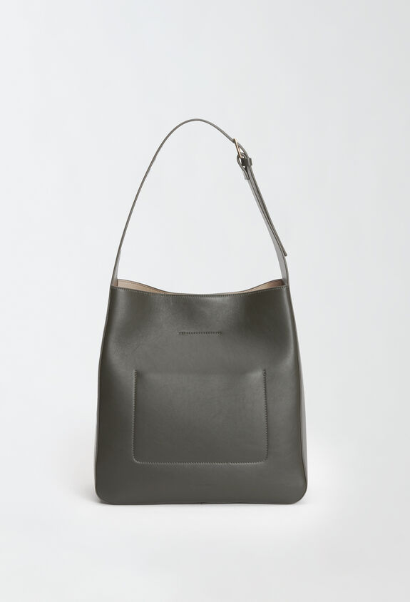 Fabiana Filippi Calfskin hobo bag, olive GREEN BGD214A865I9720000