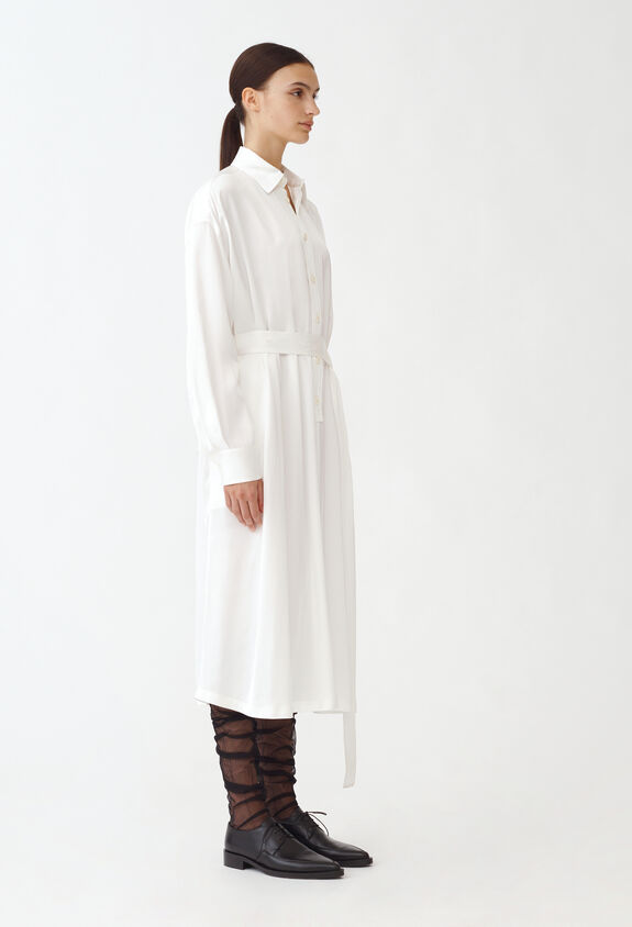 Fabiana Filippi Viscose shirt dress, white WHITE ABD264F128D6230000