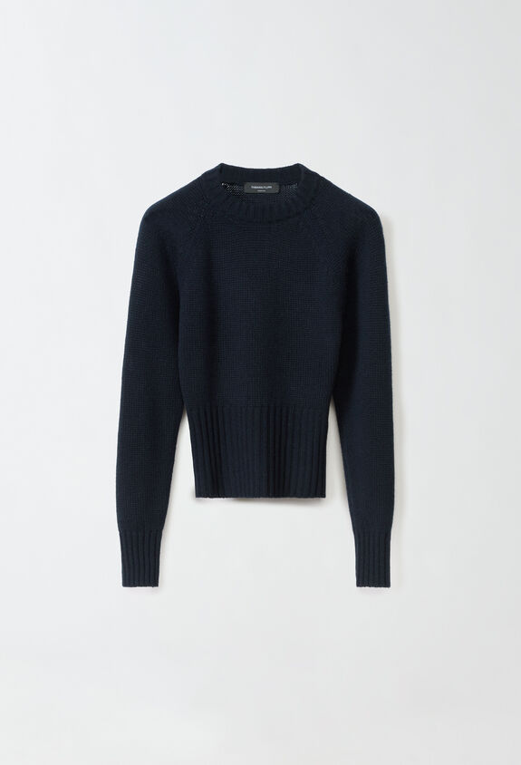 Fabiana Filippi Brushed cashmere sweater, midnight blue MIDNIGHT BLUE MAD264F052N9000000