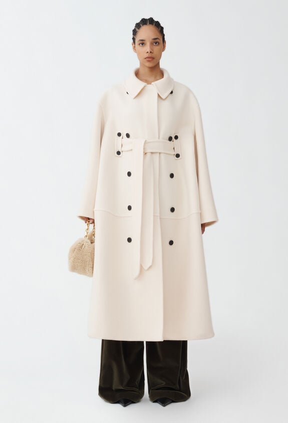 Fabiana Filippi Boiled wool coat, butter WHITE CTD224F712D7520000