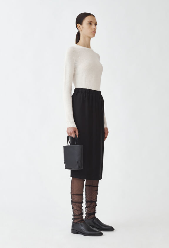 Fabiana Filippi Cupro twill skirt, black BLACK GND264F292D6180000
