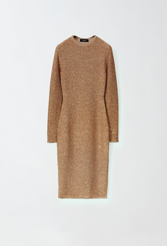 Fabiana Filippi Dress with sequins, camel BROWN ABD214F388I0690000