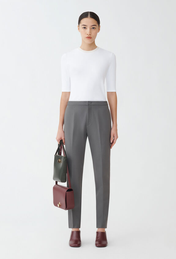 Fabiana Filippi Milano rib-knit jersey Montefalco trousers, graphite GREY PAD214F326D7460000