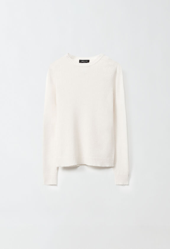 Fabiana Filippi Seamless pullover in brushed cashmere, white WHITE MAD264F031N9000000