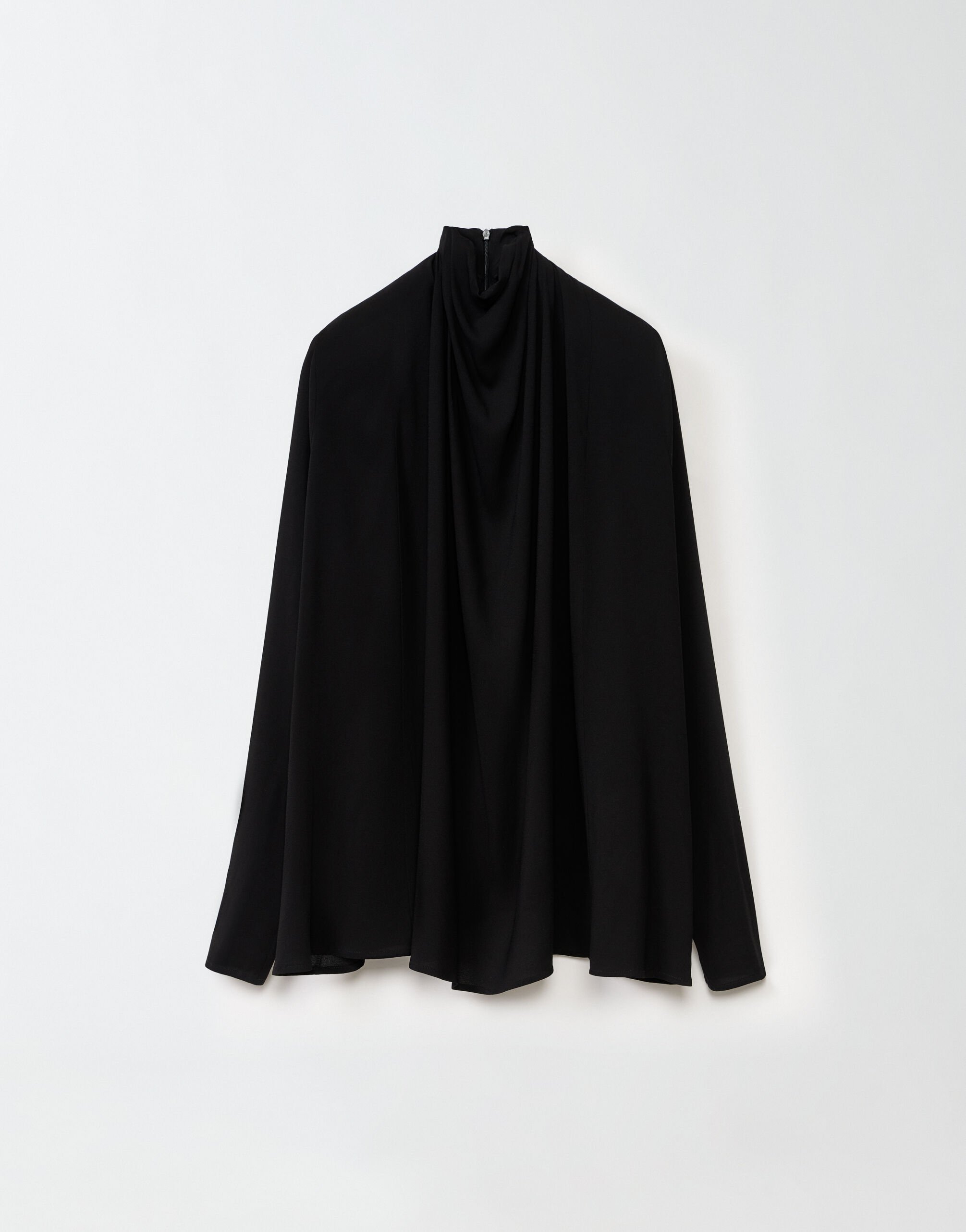 ${brand} Top aus Viskose-Sablé, schwarz ${colorDescription} ${masterID}