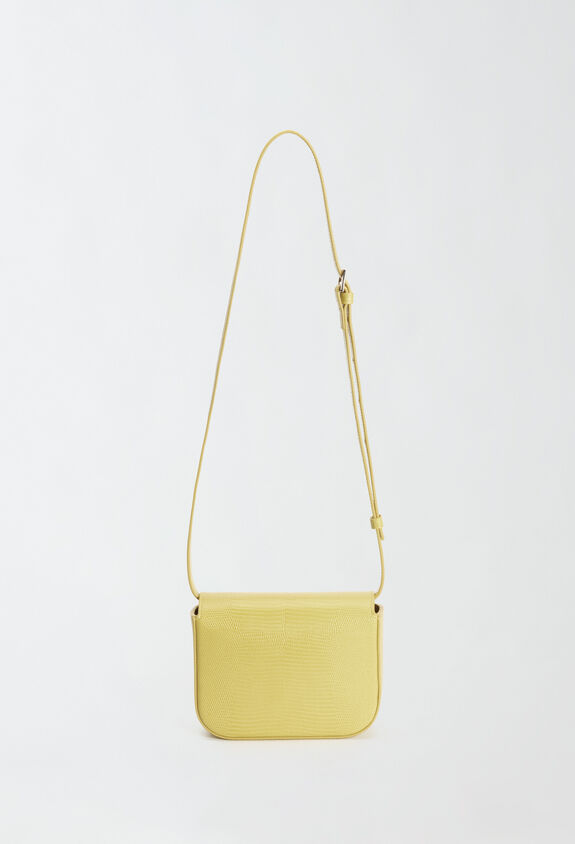 Fabiana Filippi LIZARD EFFECT MINI MESSENGER BAG WITH ECLISSI METAL CLOSURE YELLOW BGD224A864L1000000