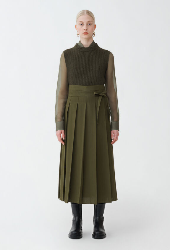 Fabiana Filippi Japanese wool skirt, loden GREEN GND214F349D7140000