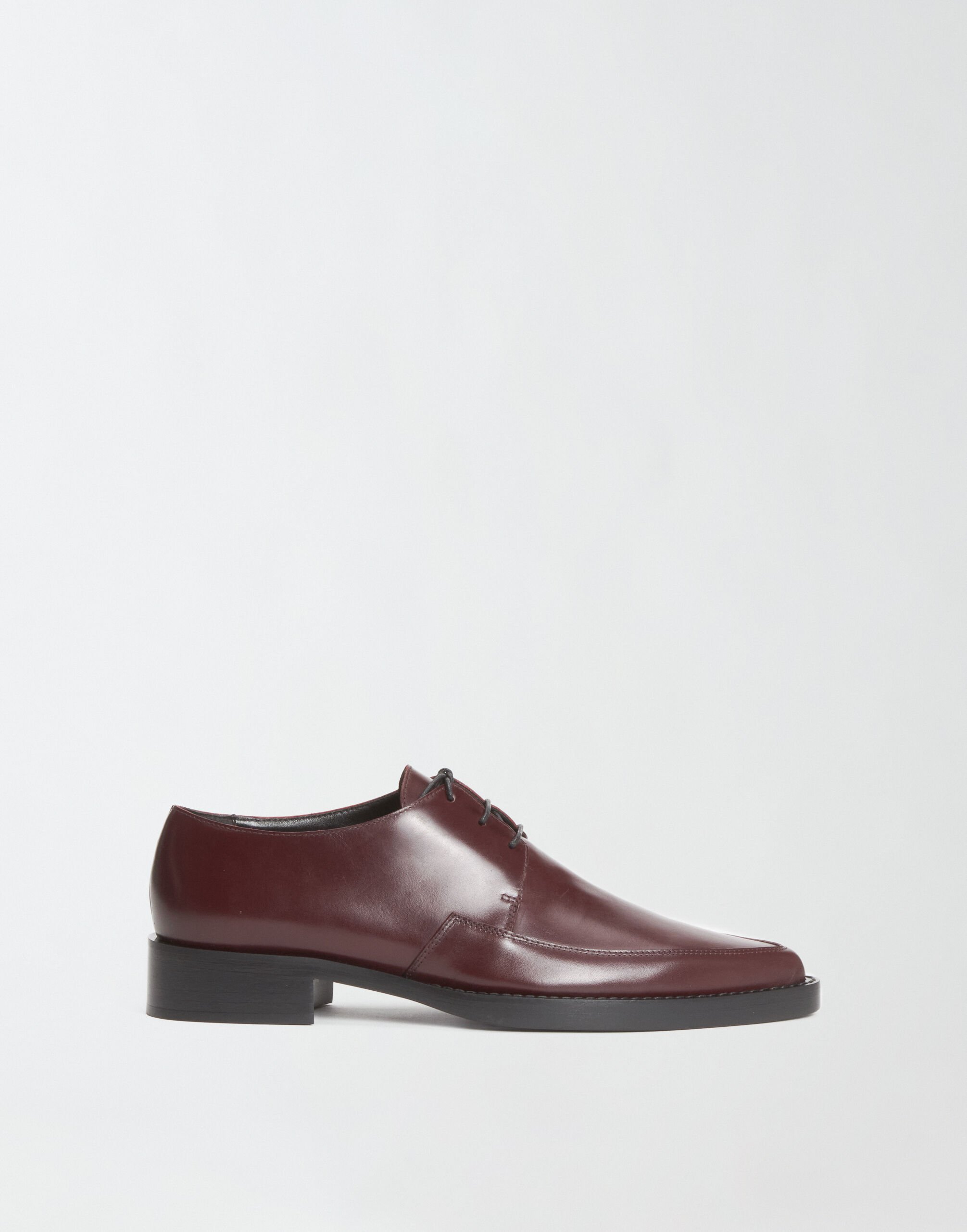 ${brand} Leather lace-up moccasins, burgundy ${colorDescription} ${masterID}
