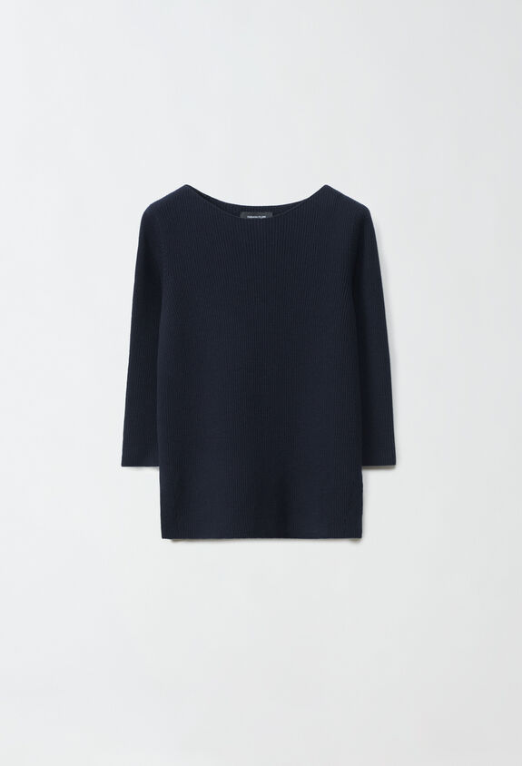 Fabiana Filippi Wool and cotton sweater, midnight blue MIDNIGHT BLUE MAD264F018D510M417