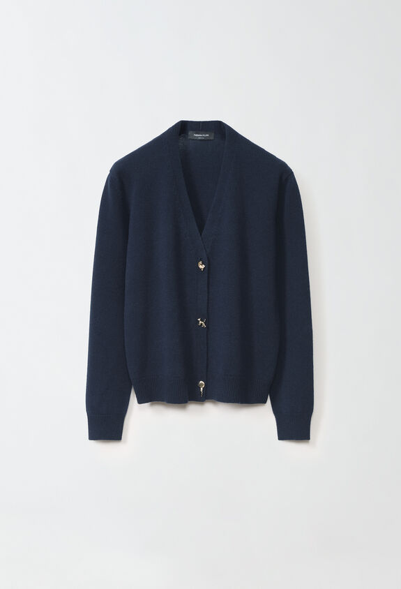 Fabiana Filippi Cardigan in cashmere con bottoni Fabula, blu inchiostro BLU MAD224F494L0490000