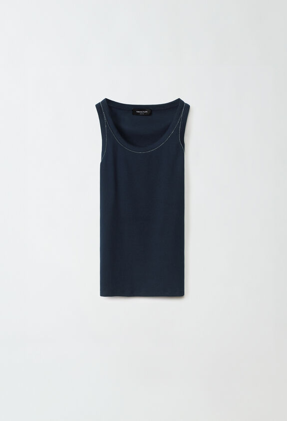 Fabiana Filippi Jersey vest top, midnight blue MIDNIGHT BLUE JED264F102N5660000