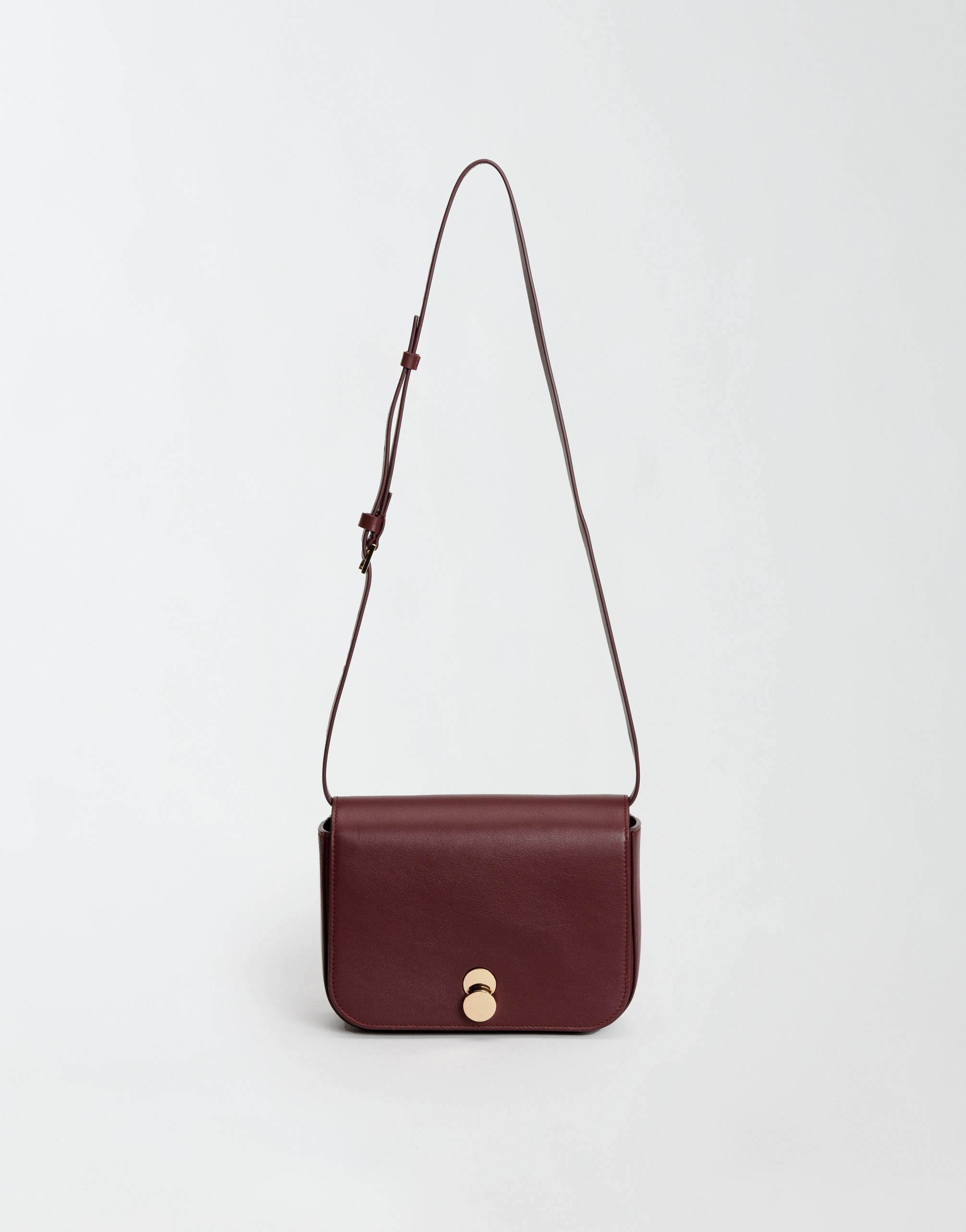 Calfskin messenger bag, burgundy for Women | Fabiana Filippi®