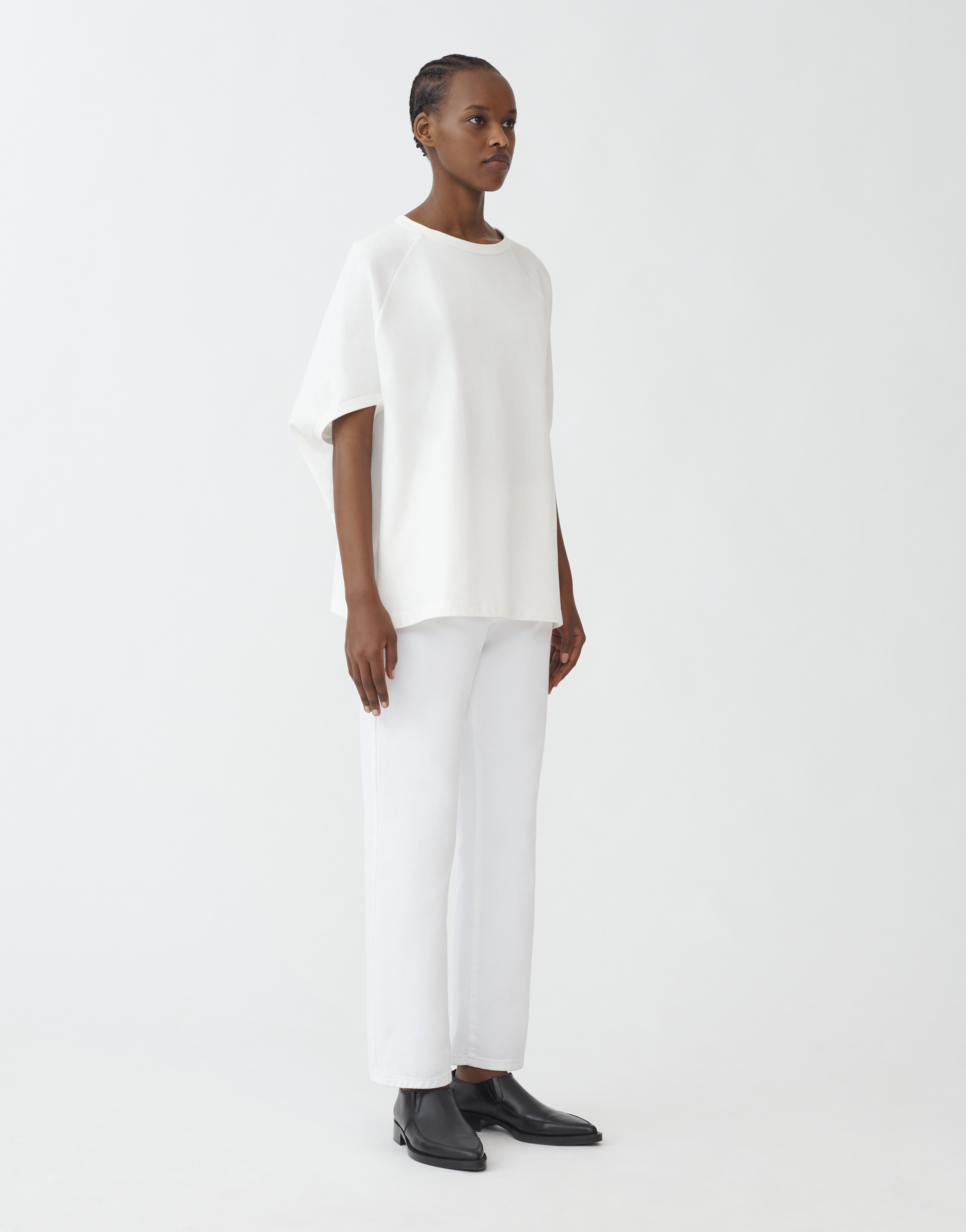 Shop Fabiana Filippi Compact Jersey T-shirt With Cap Sleeve In White