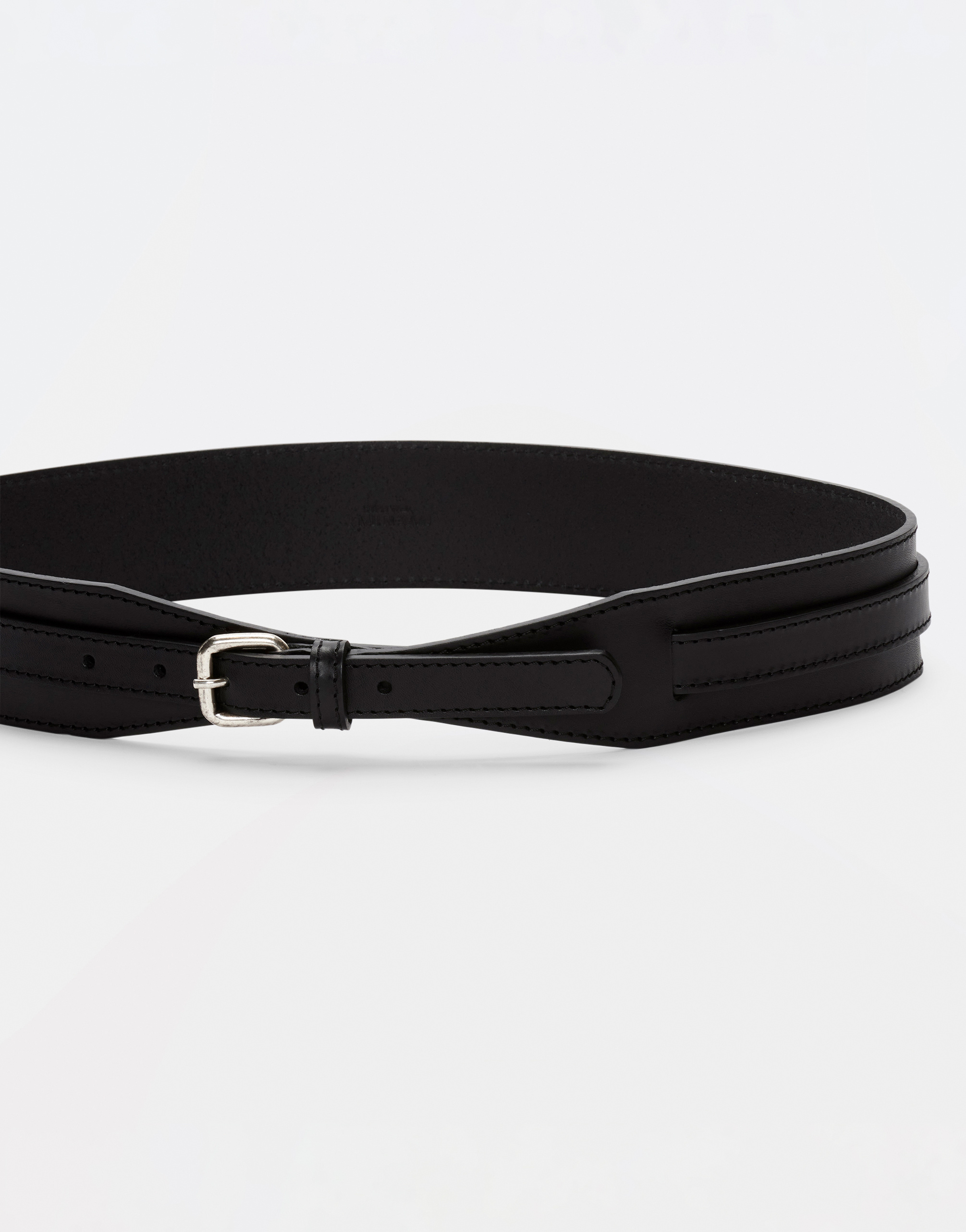 Shop Fabiana Filippi Wide Leather Belt In Black