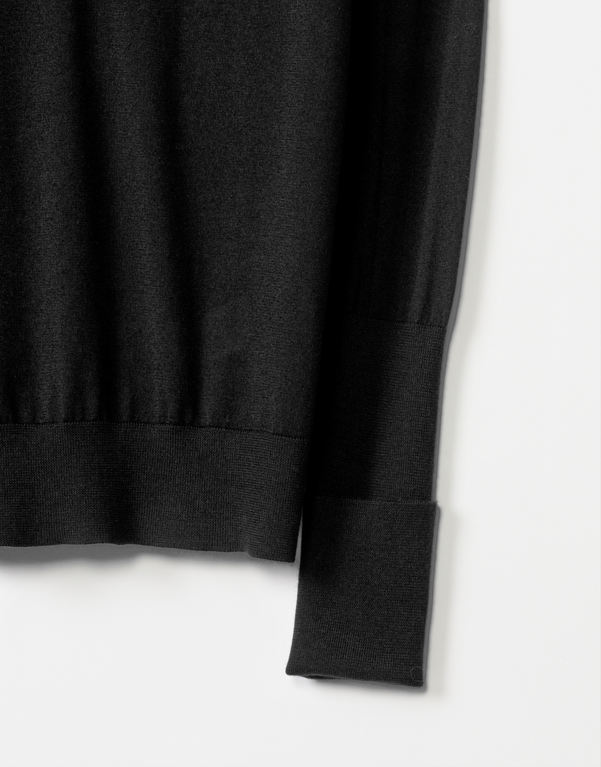 Shop Fabiana Filippi Cashmere Silk V Neck Sweater With Turn Up Cuff In Black