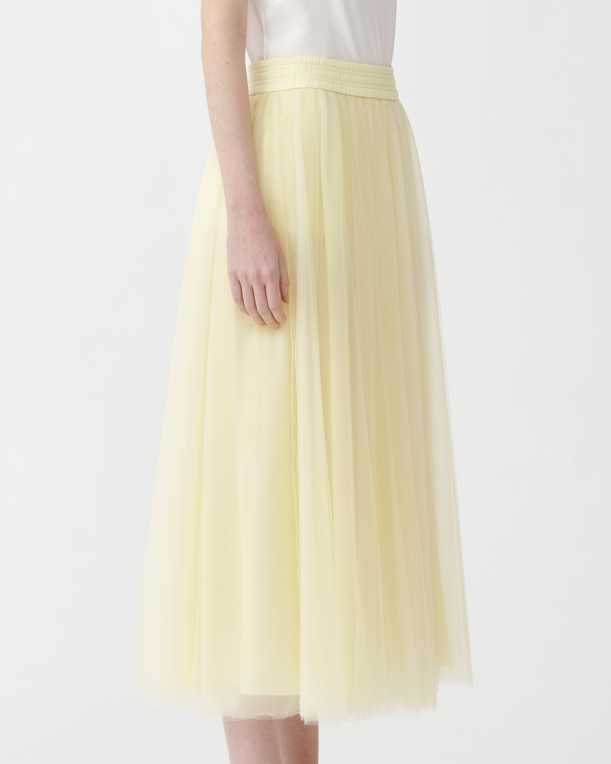 Shop Fabiana Filippi Wide Tulle Skirt In Yellow