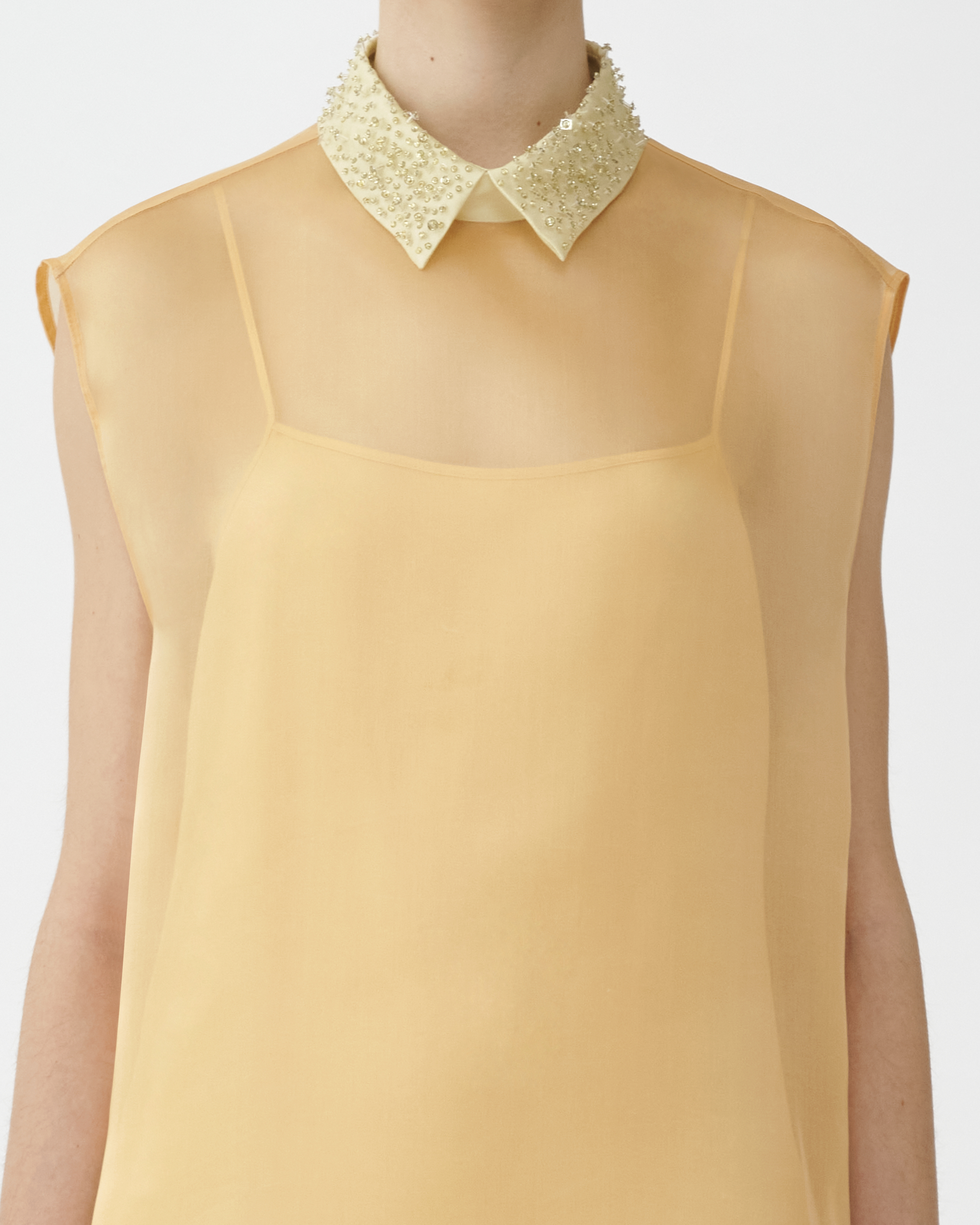 Shop Fabiana Filippi Silk Organza Dress In Mandarin/pistachio