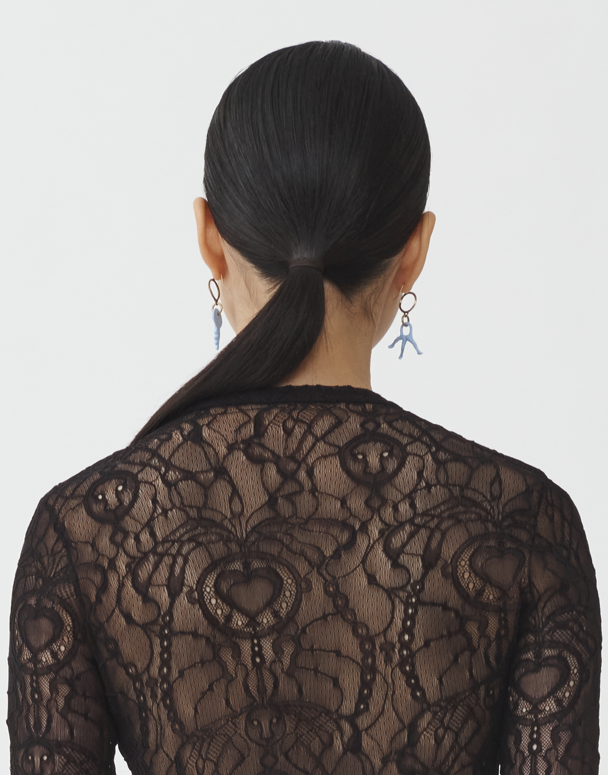 Shop Fabiana Filippi Fabula Bistretch Lace Long Sleeve T-shirt In Black