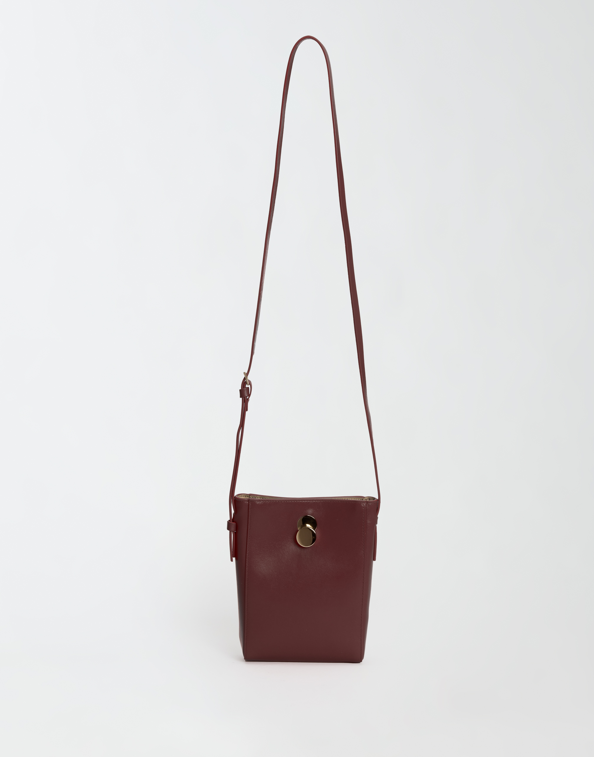 Calfskin mini bag, burgundy for Women | Fabiana Filippi®