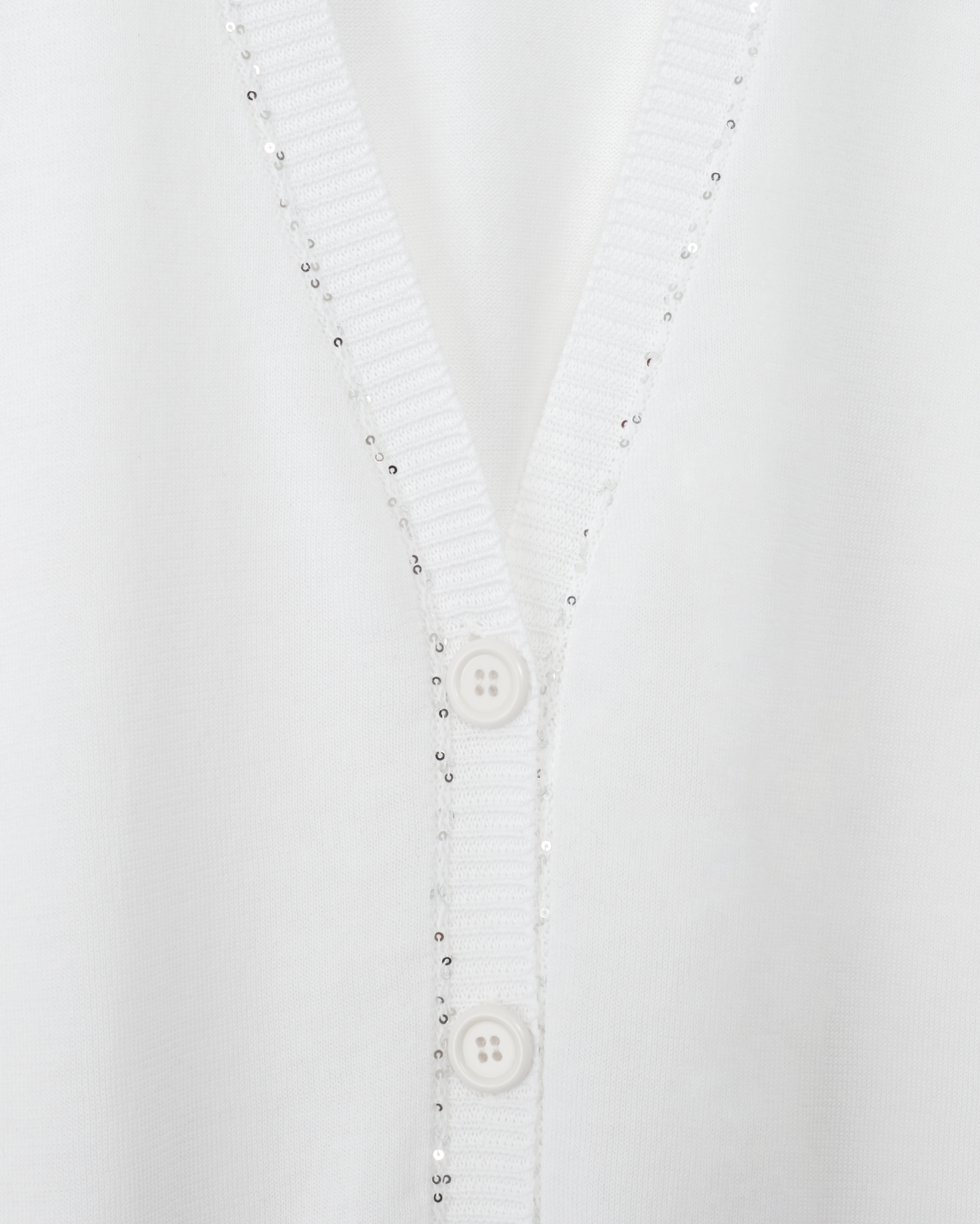 Shop Fabiana Filippi Cotton Cardigan With Sequin Thread In Optical White