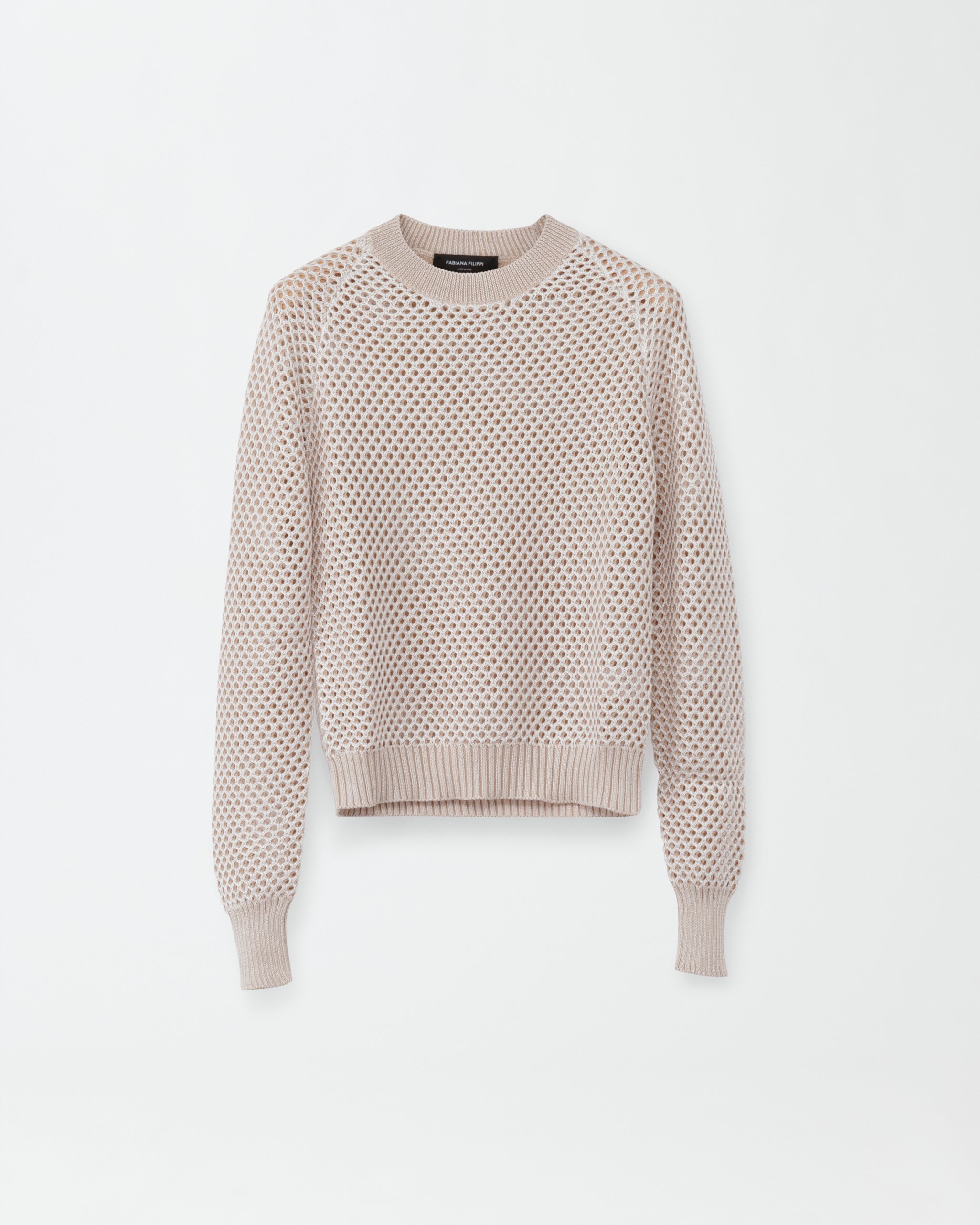 CREW NECK SWEATER WITH MESH EFFECT for Women | Fabiana Filippi®