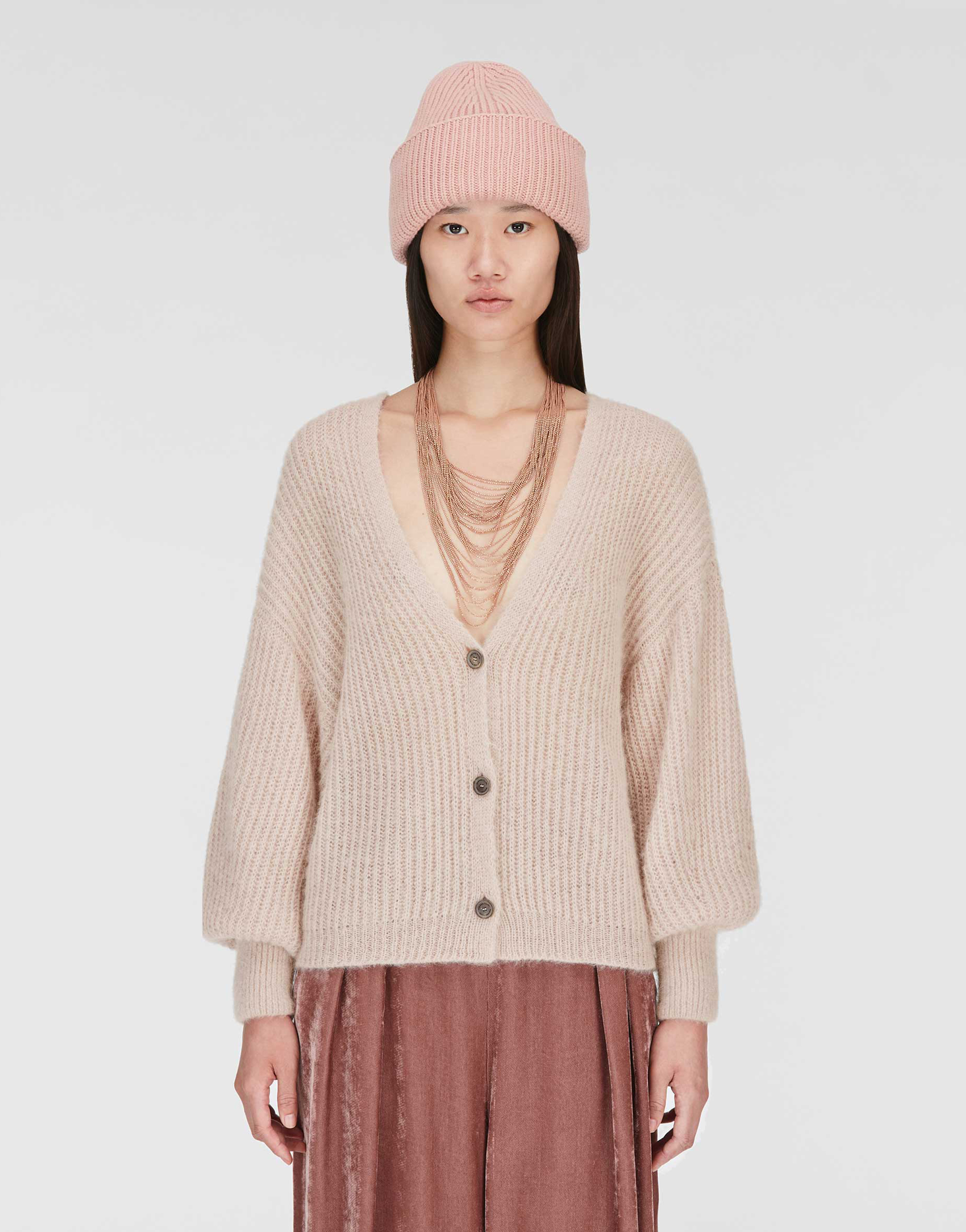 Cropped mohair cardigan, medium pink Knitwear for Women | Fabiana